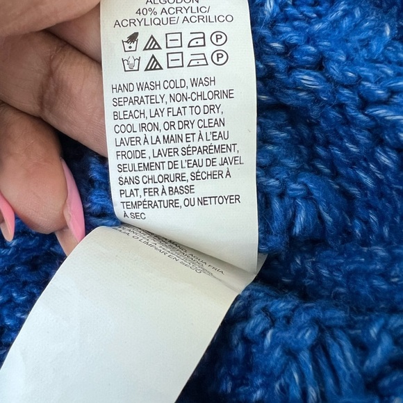 Lucky Brand Quinn Cable Pullover Sweater in Princess Blue, Medium - Retail $99 - Picture 6 of 10